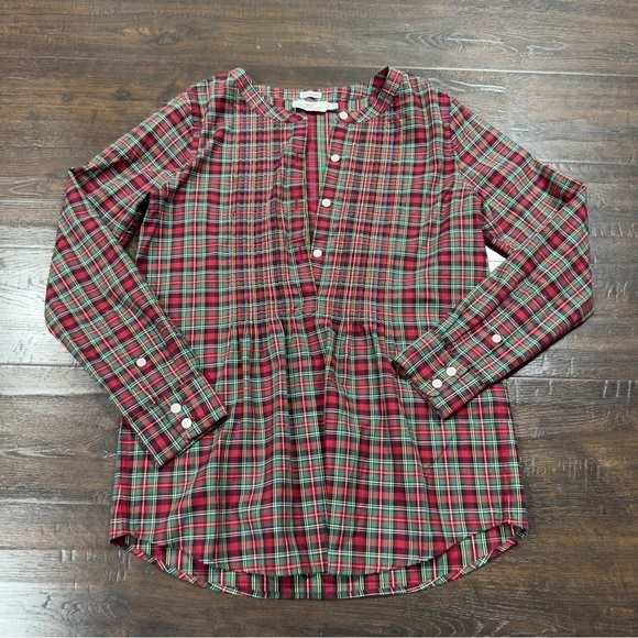 Vineyard Vines Cashmere Blend Tartan Plaid Tunic Top Size 0 Women - Picture 1 of 6